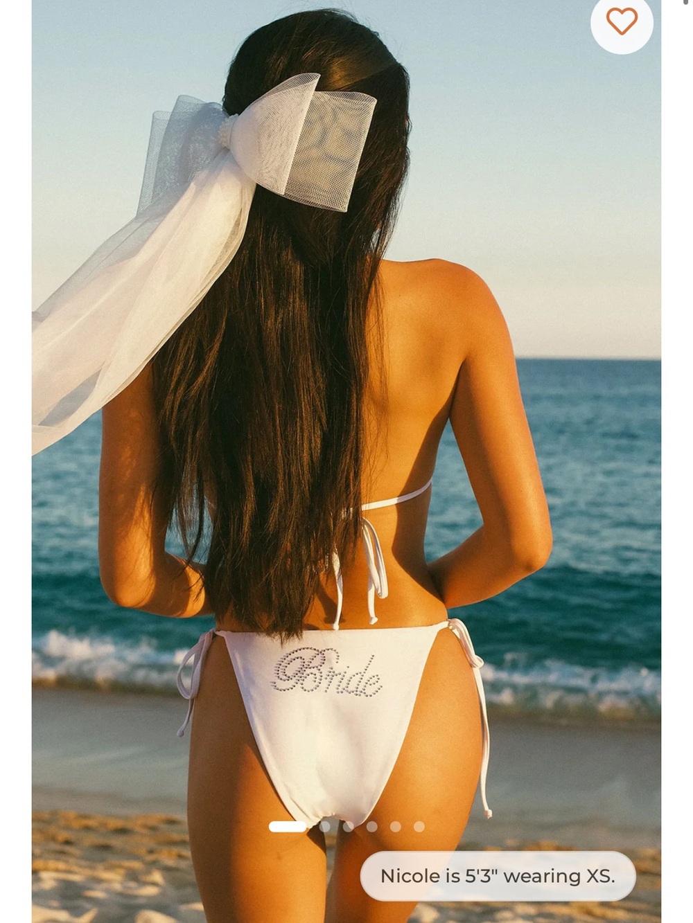 Dippin' Daisy's White 'Bride' Rhinestone Tie-Side Bikini Bottom